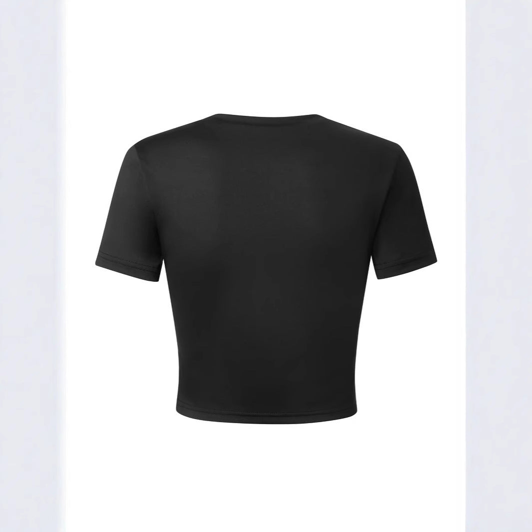 Damer Crop-Shirt med inspirerende tekst Skjora