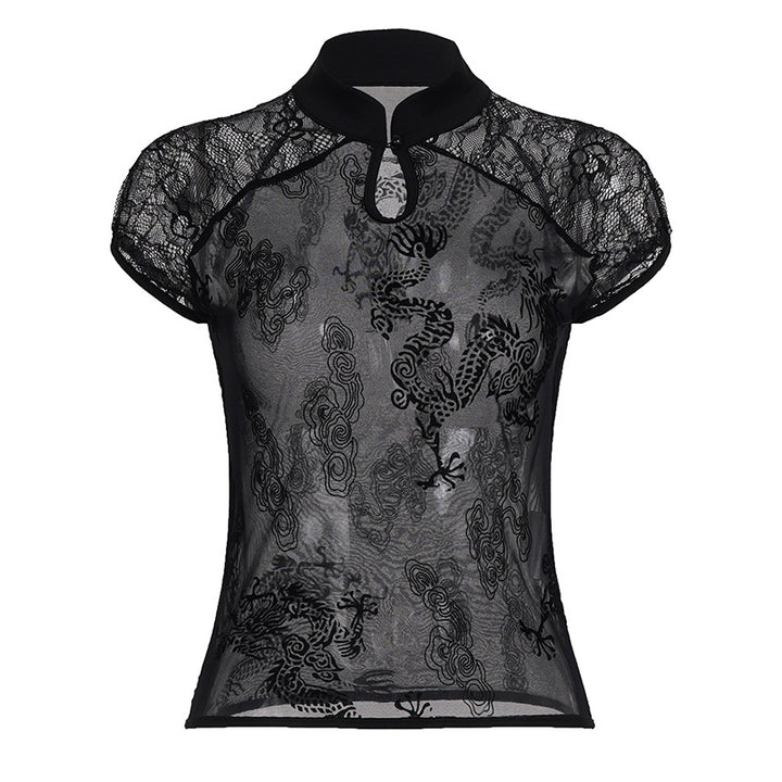Dame elegant spissbluse med diskré accenter Skjora