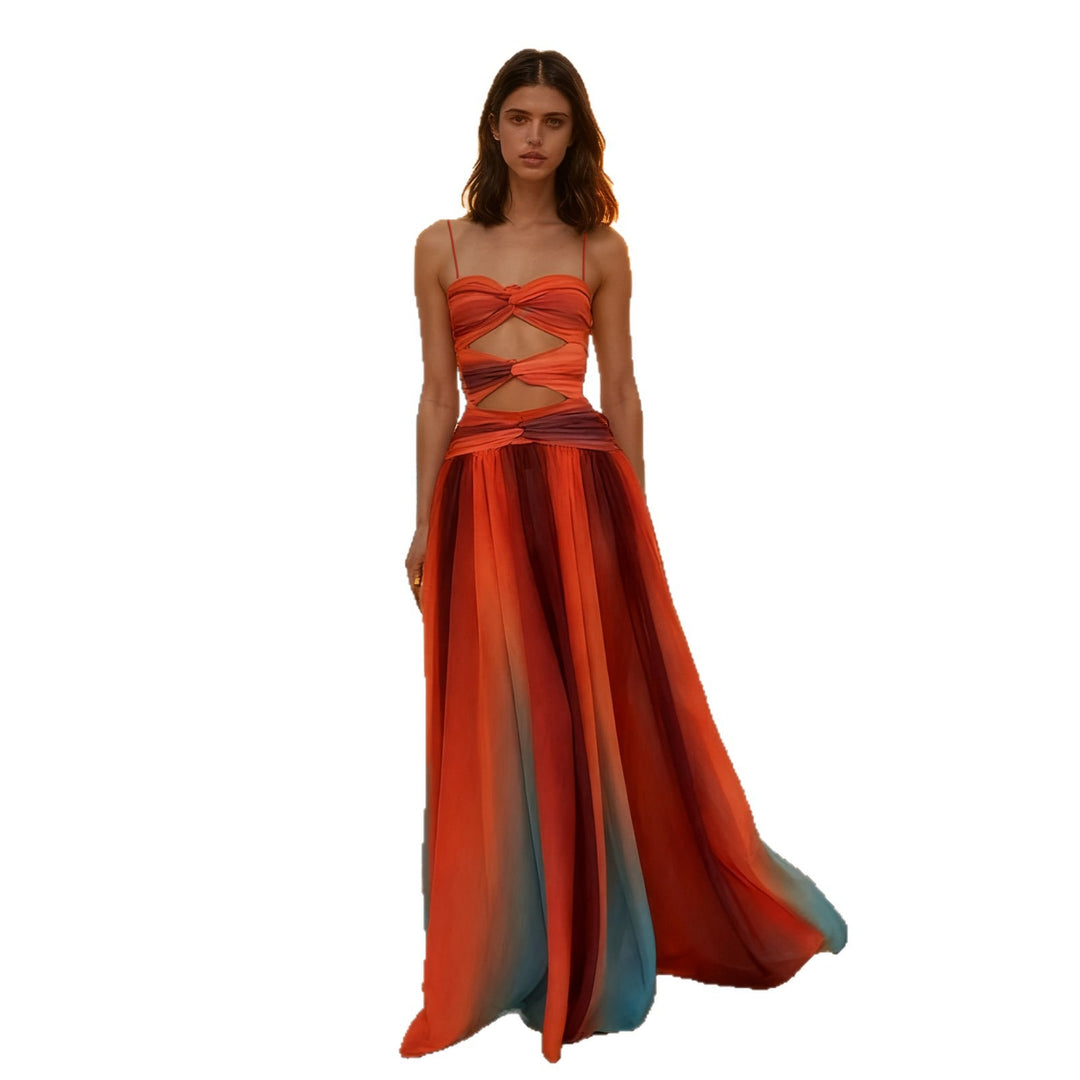 Kvinnenes elegante maxikjole med sofistikert omslagdesign og delikat chiffon Skjora
