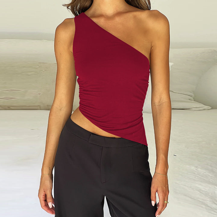 Women's Asymmetric Ruched Skirt Top