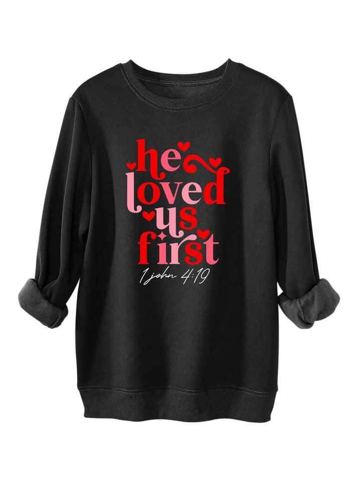Dame sweatshirt med vennlig slagord og avslappet snitt Skjora