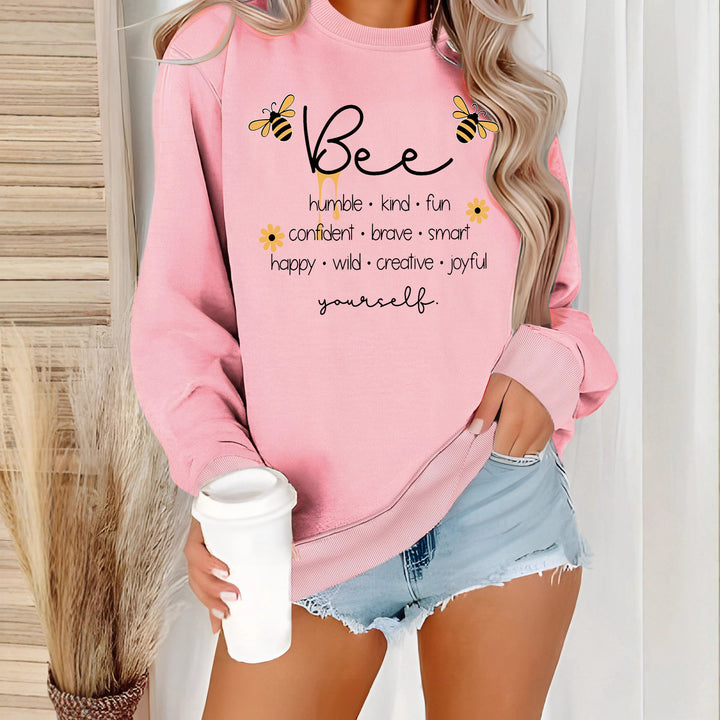 Dame sweatshirts med inspirerende bien mote og positive affirmasjoner Skjora