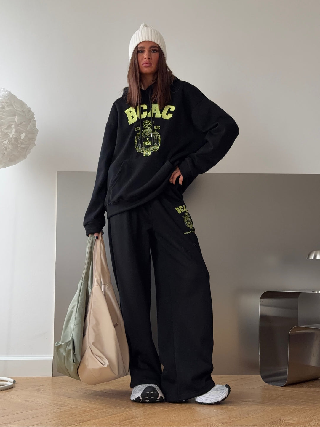 Damer Casual Oversized Genser og Løse Joggebukser Sett Skjora