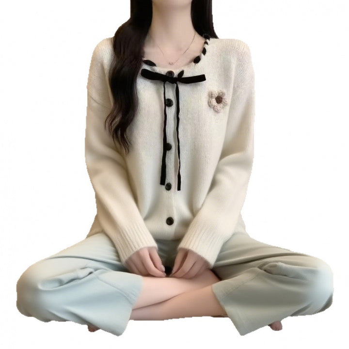 Kvinnes Cozy Cardigan med Fasionabel Krage og Knapper Detaljer Skjora