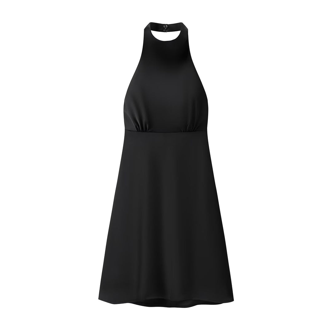 Dame halterkjole med svingende skjørt og elegant, flytende snitt Skjora