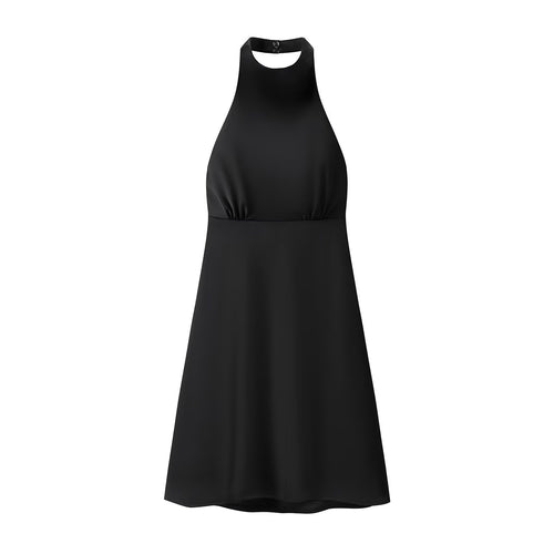 Dame halterkjole med svingende skjørt og elegant, flytende snitt Skjora