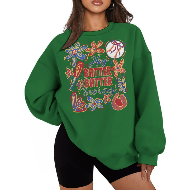 Damer sweatshirt med kreativ baseballmotiv og avslappet snitt Skjora