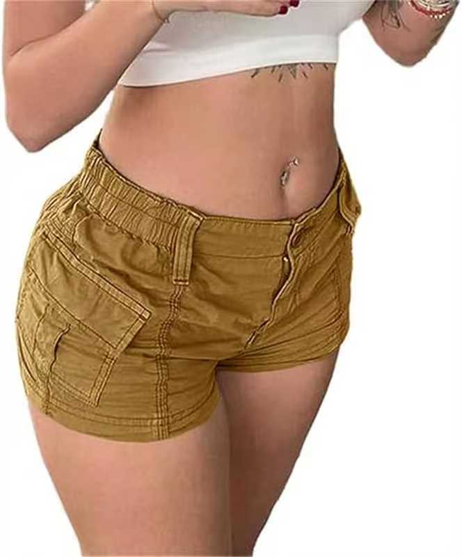 Dame behagelige Cargo-shorts med elastisk linning og praktiske lommer Skjora