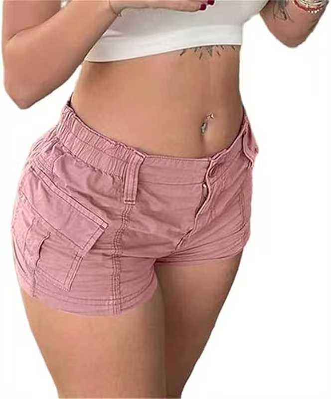 Dame behagelige Cargo-shorts med elastisk linning og praktiske lommer Skjora