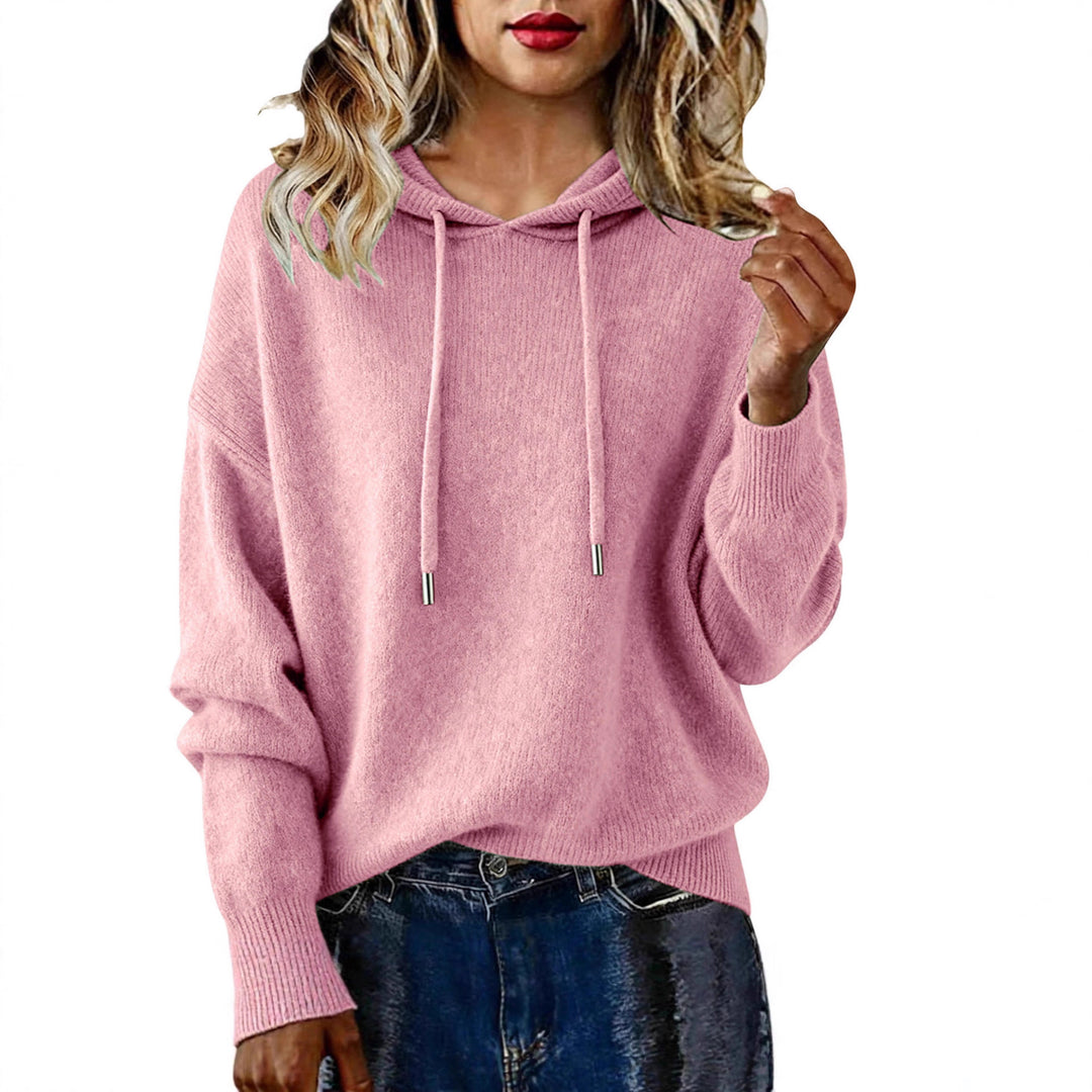 Dames oversized hettegenser med teksturert design og snor Skjora