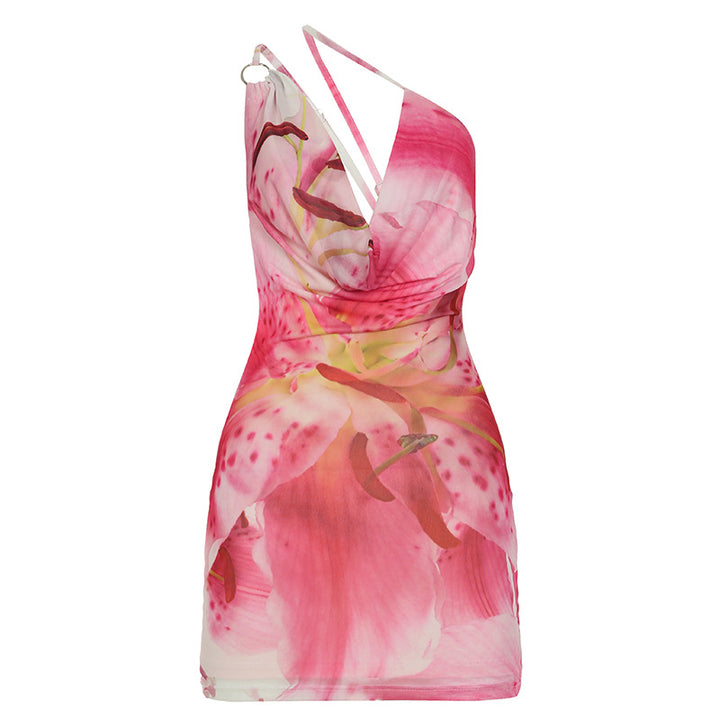 Dame Bandeau-kjole med blomstermotiv og tettsittende snitt Skjora