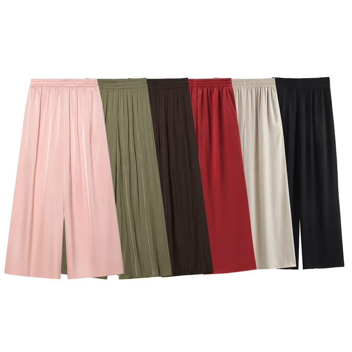 Damevidde Culotte med elastisk belte og flytende stoff Skjora
