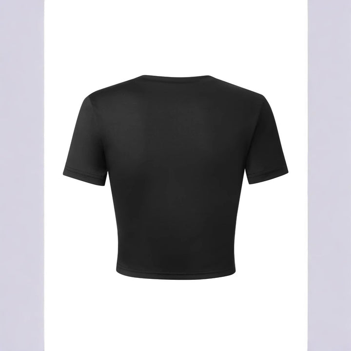 Dame Crop-Shirt med inspirerende sitattrykk Skjora