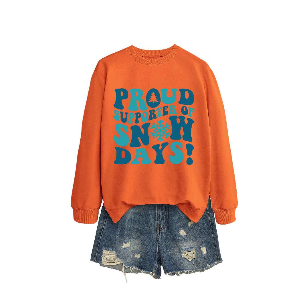 Dame sweatshirt med kreativt trykk og avslappet snitt Skjora