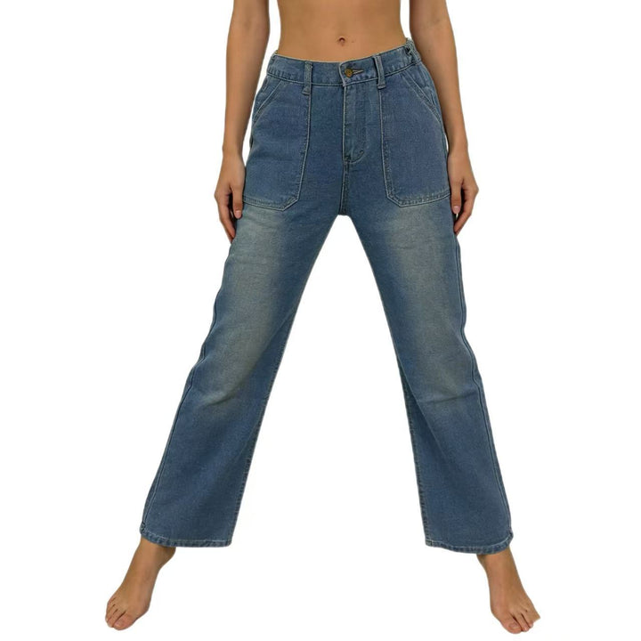 Damer høy midje jeans i vintage stil Skjora