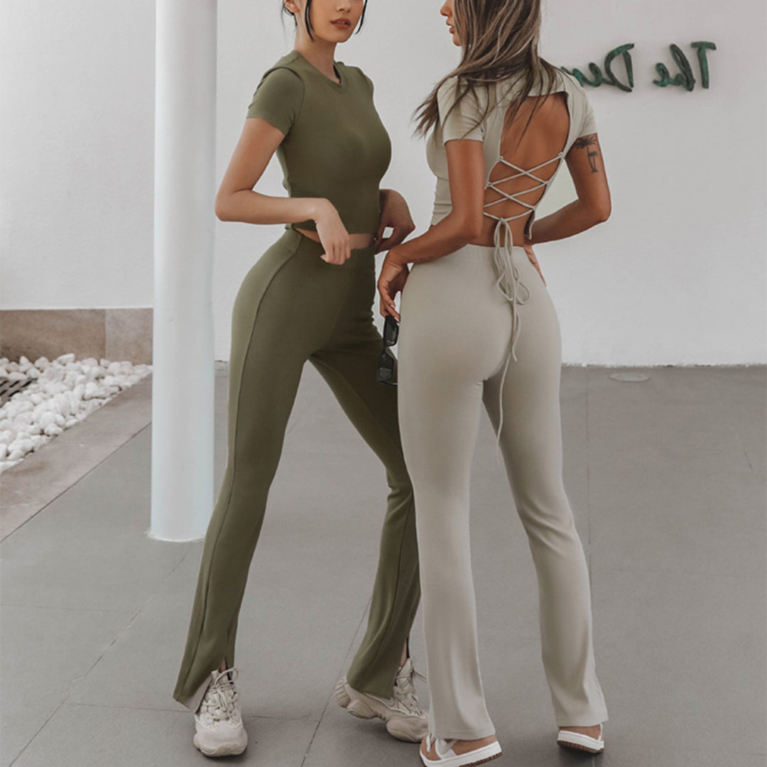 Kvinnes Crop Top med Sporty Cut Skjora