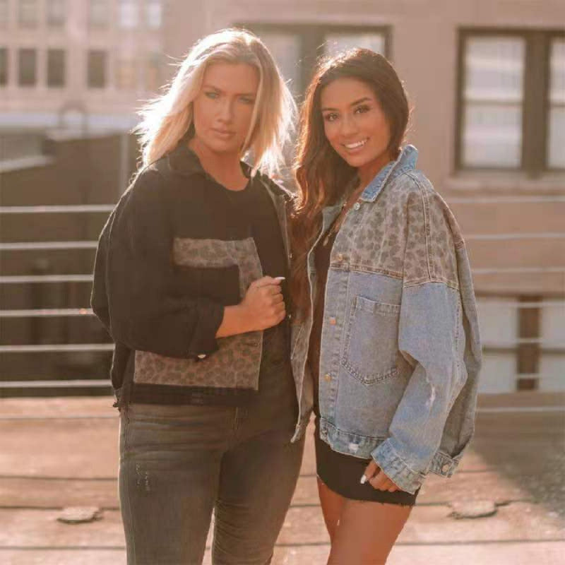 Women's denim jacket with animal print Skjora