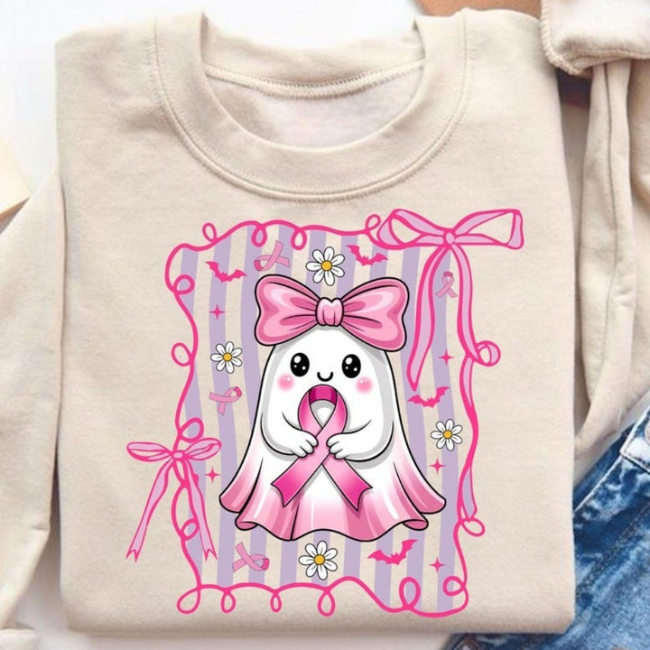 Dames sweatshirt med søtt spøkelsemotiv og lekent design Skjora