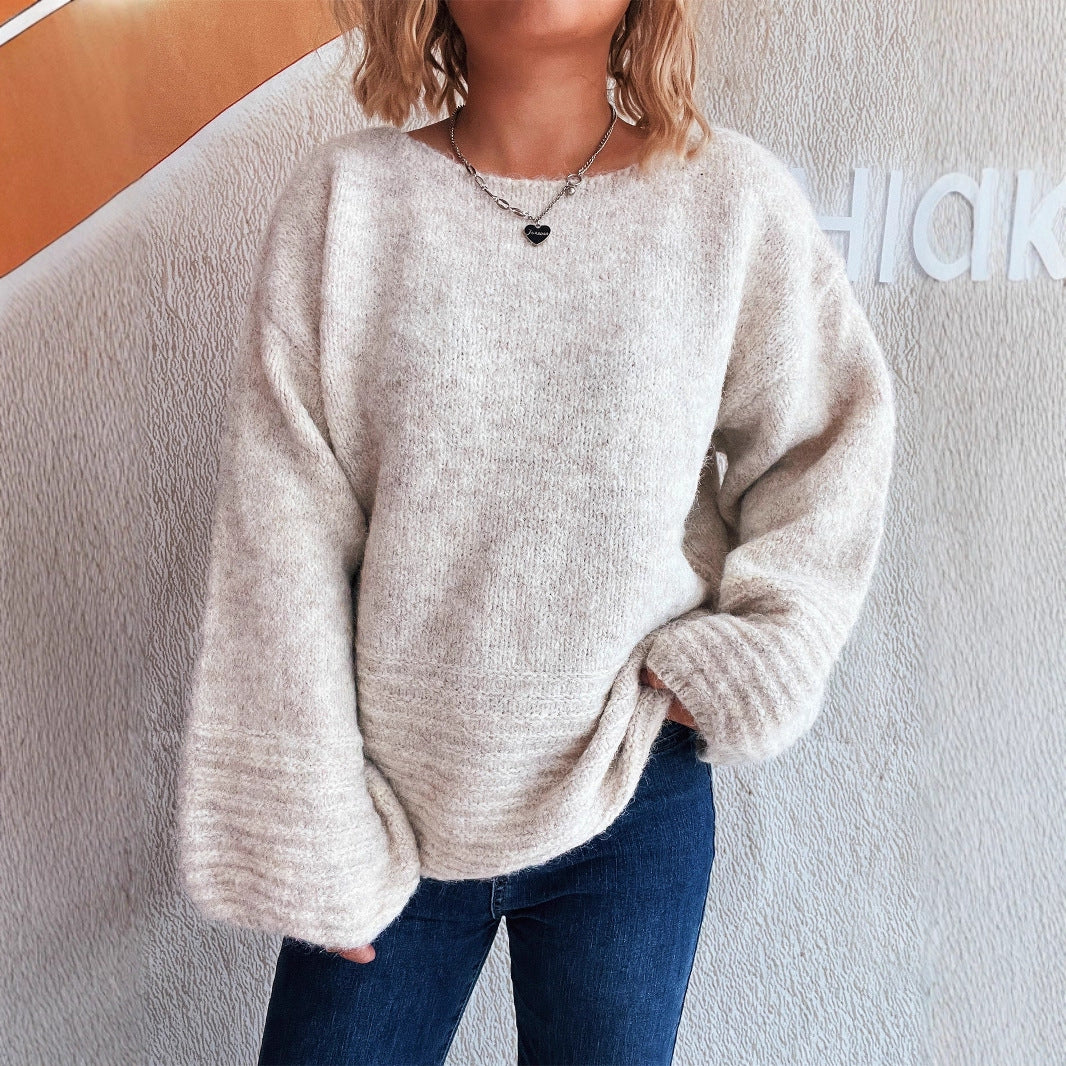 Kvinnens koselige genser med oversized snitt og teksturert strikkestil Skjora