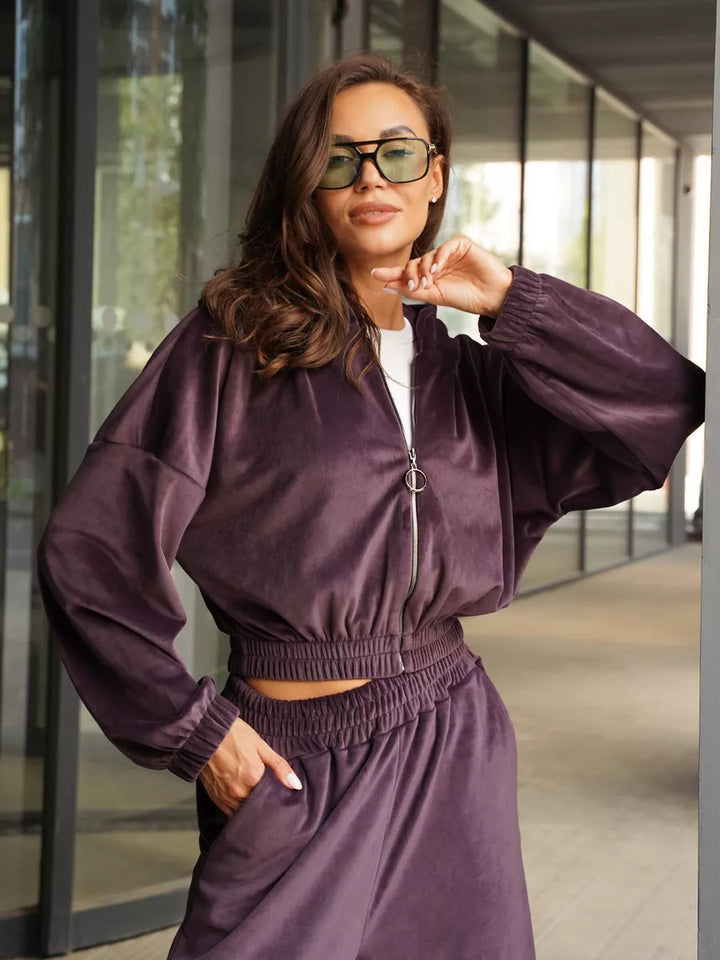 Kvinners sporty casual jakke med vid cut og elastisk livlinje Skjora