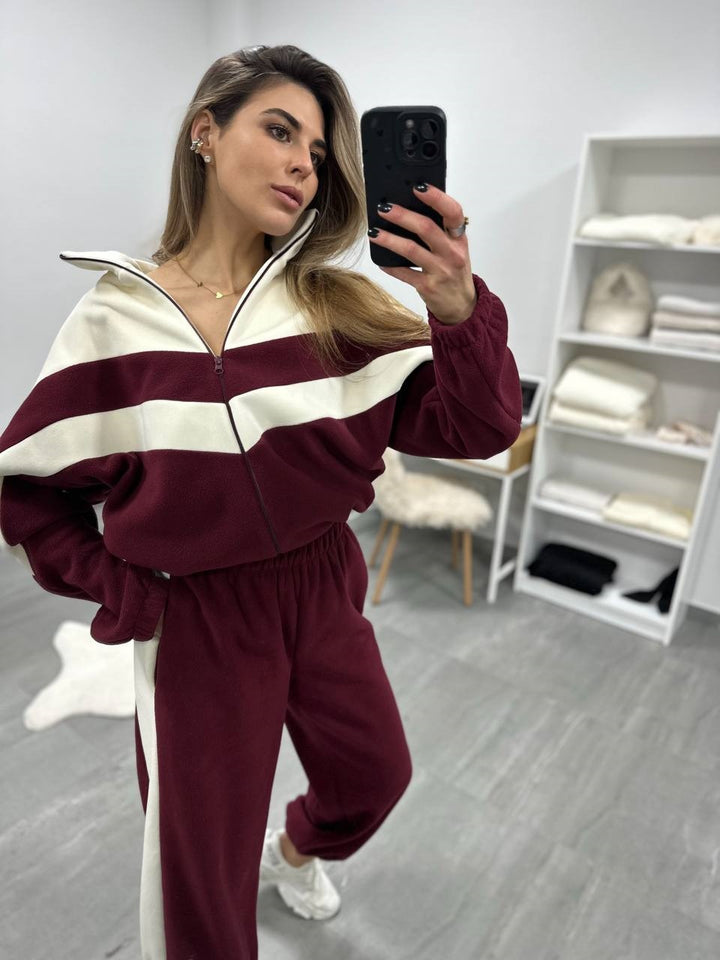 Kvinne kort tracksuit med kontrastfarge aksenter Skjora