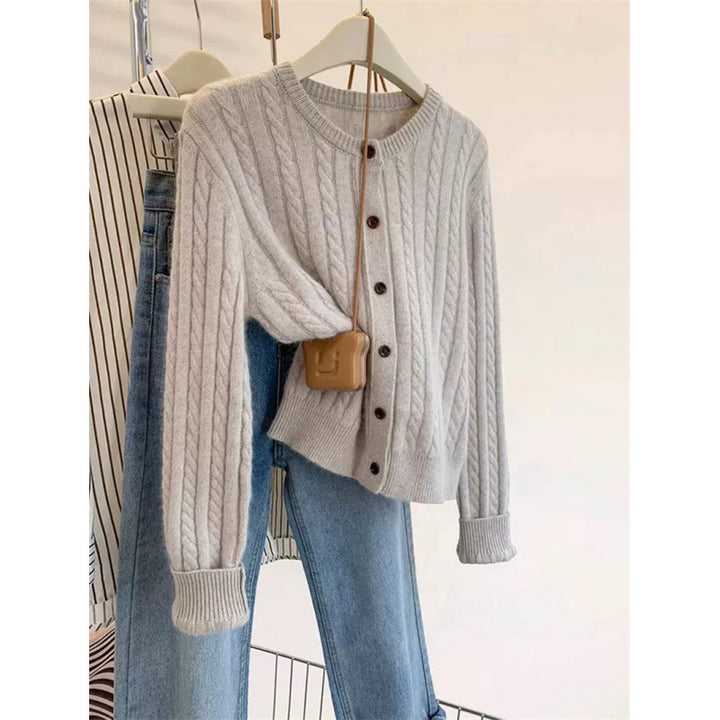 Dame cardigan med flette mønster Skjora