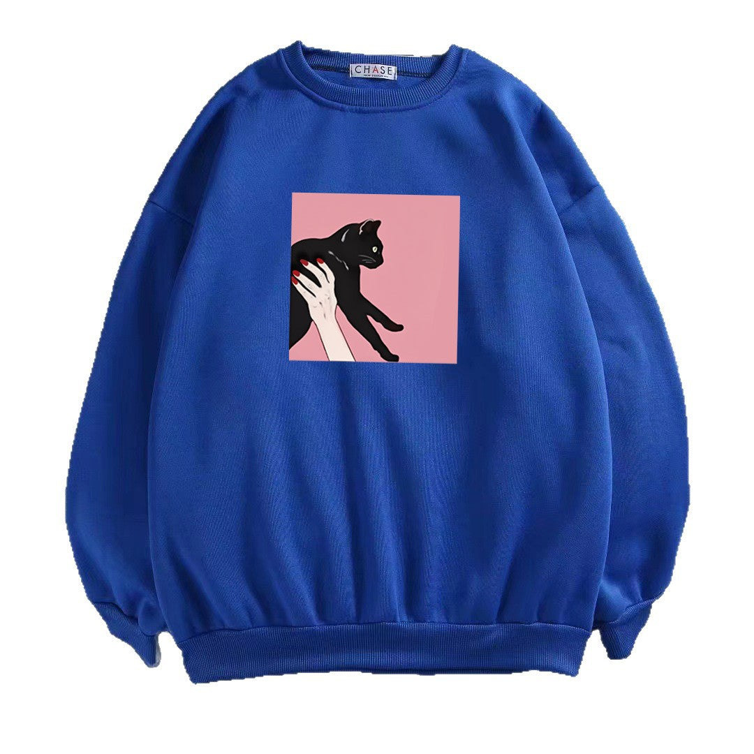 Damer casual sweatshirt med kreativt dyremønster Skjora
