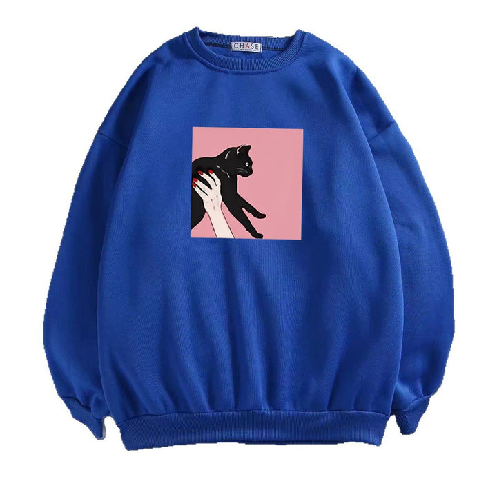 Damer casual sweatshirt med kreativt dyremønster Skjora