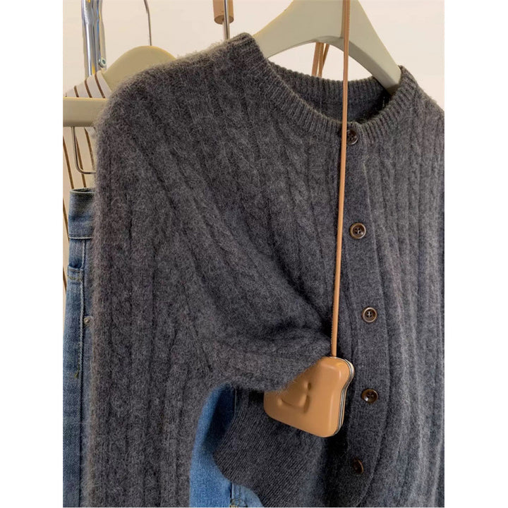 Dame cardigan med flette mønster Skjora