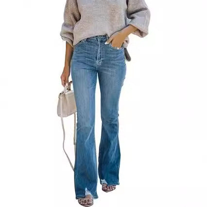 Dame tidløse jeans i moderne snitt med cropped bein Skjora