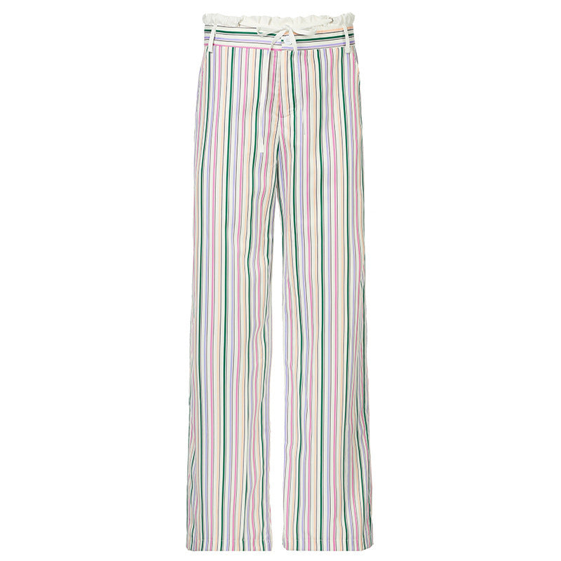 Dame løs pyjamasbukser med elegante striper Skjora