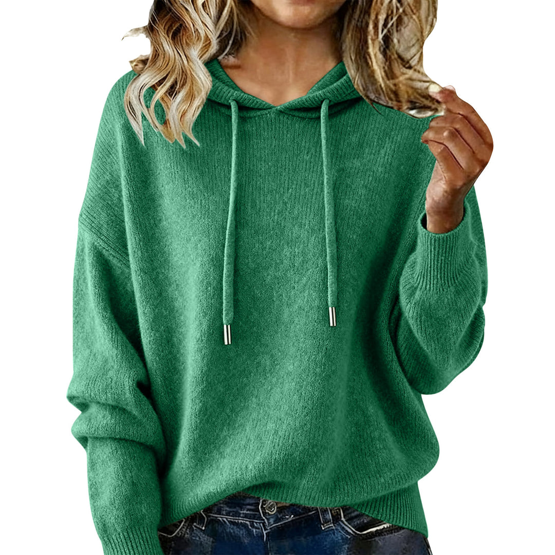 Dames oversized hettegenser med teksturert design og snor Skjora