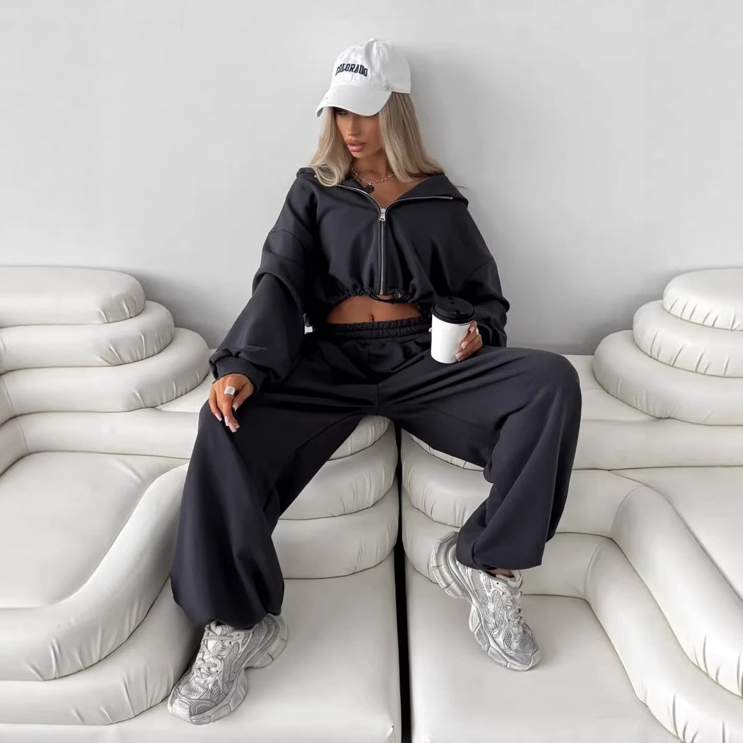 Dame hoodie treningsdrakt i urban stil med ledig passform Skjora