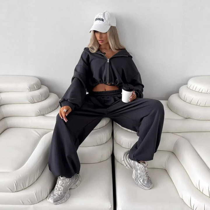 Dame hoodie treningsdrakt i urban stil med ledig passform Skjora