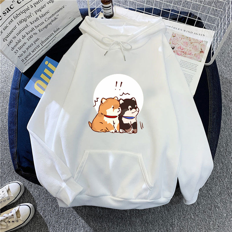Dame hettegenser med søtt hundedesign Skjora