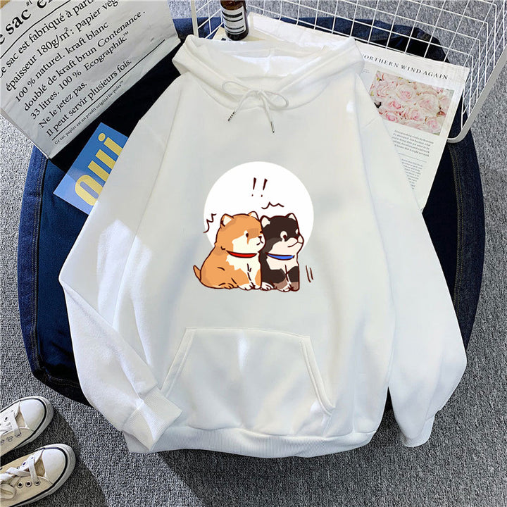 Dame hettegenser med søtt hundedesign Skjora