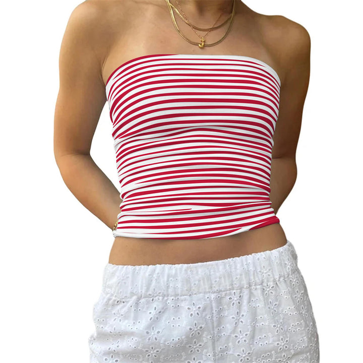 Damer Bustier-Topp med fine striper Skjora
