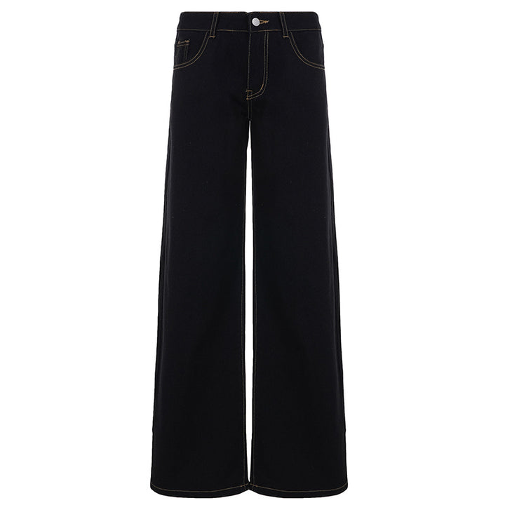Dame bellbottom-jeans med høy midje og elegante sømmer Skjora