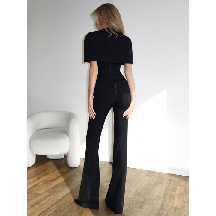 Dame Elegant topp med asymmetrisk krage og figursydd snitt Skjora