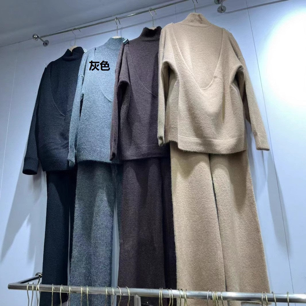Kvinne Høyharness Strikkegenser med Fashionable Stå-opp Krage og Mykt Materiale Skjora