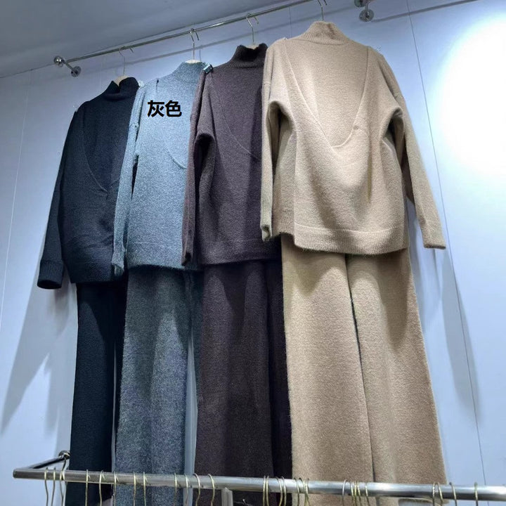 Kvinne Høyharness Strikkegenser med Fashionable Stå-opp Krage og Mykt Materiale Skjora