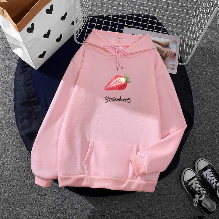Damer hettegenser med fruktig vannmelonmotiv Skjora