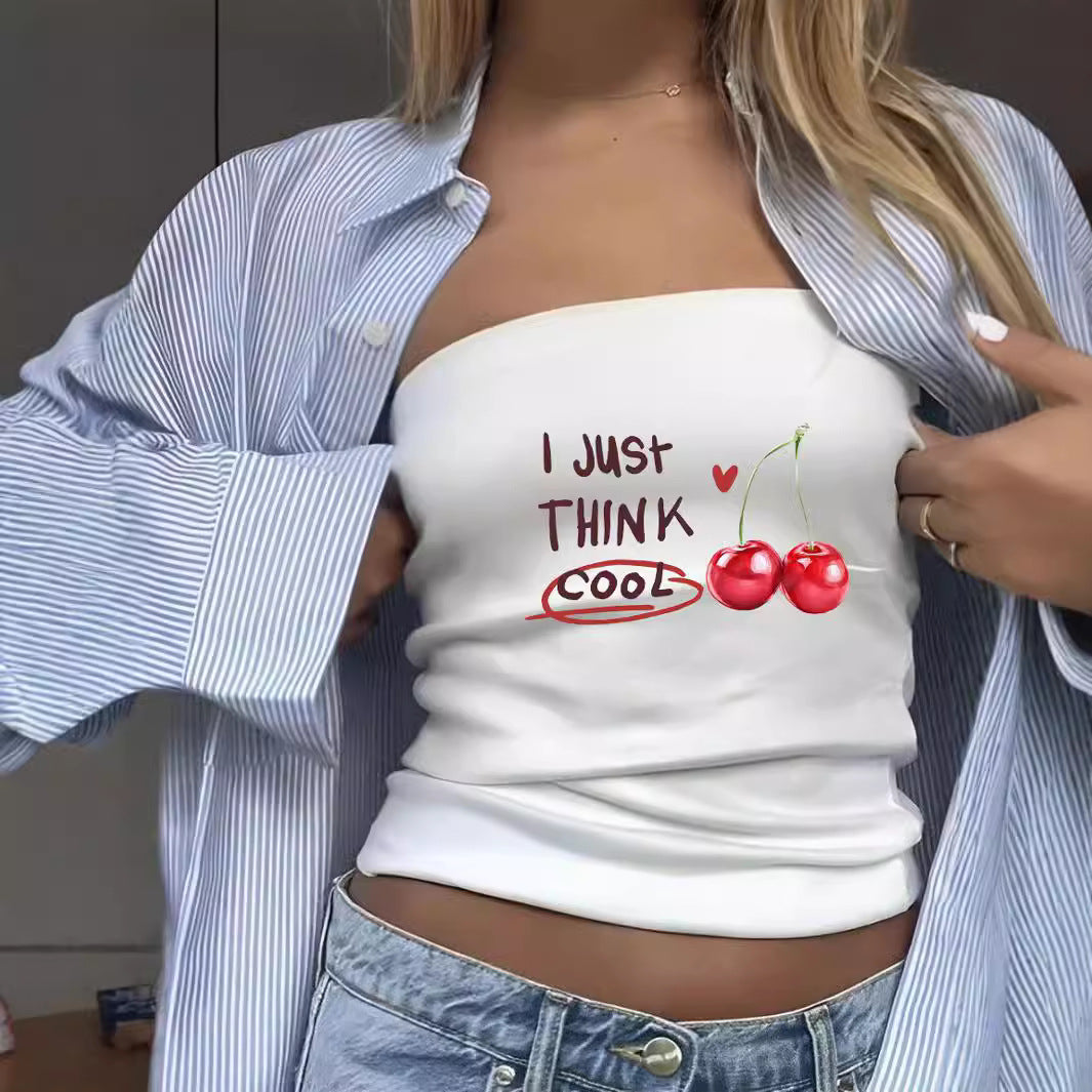 Dame Bandeau-overdel med sportslig Frankrike-design Skjora