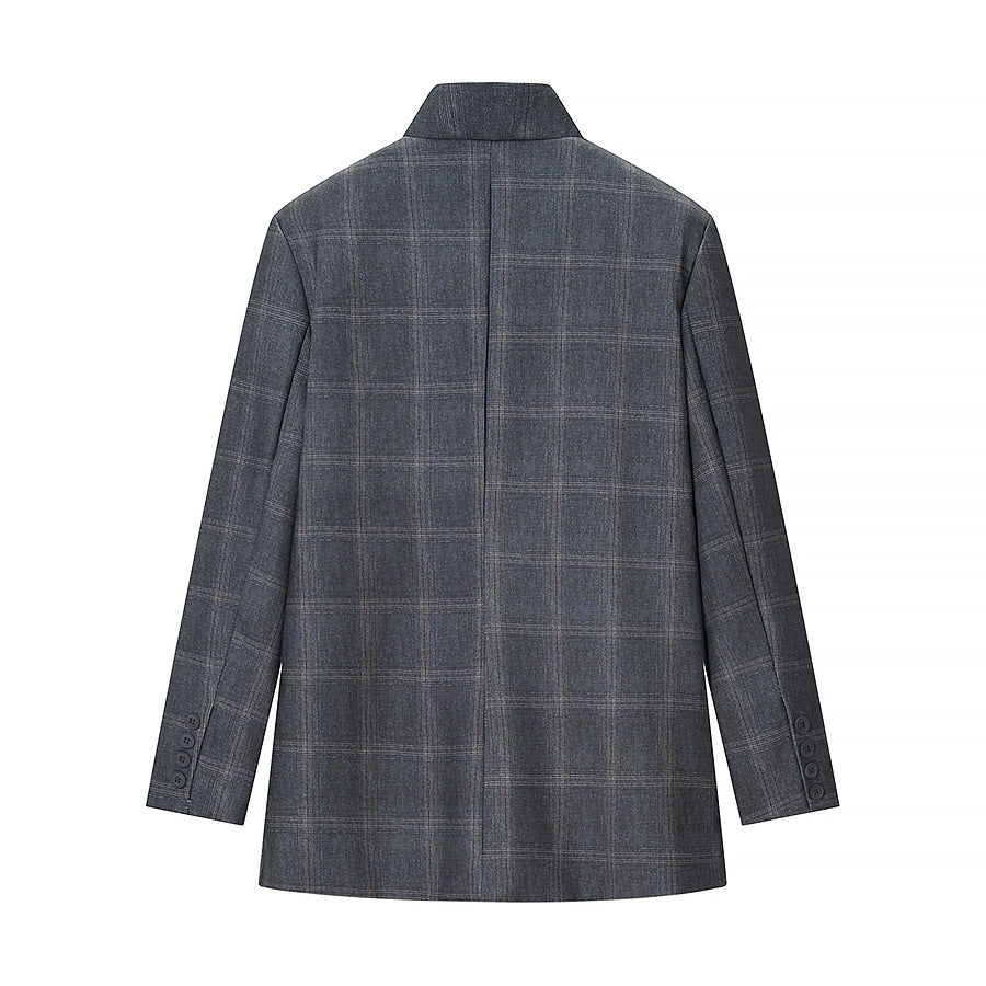Kvinne design blazer med urbant rutemønster Skjora