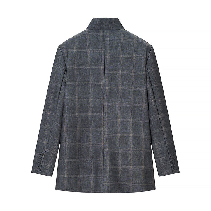 Kvinne design blazer med urbant rutemønster Skjora