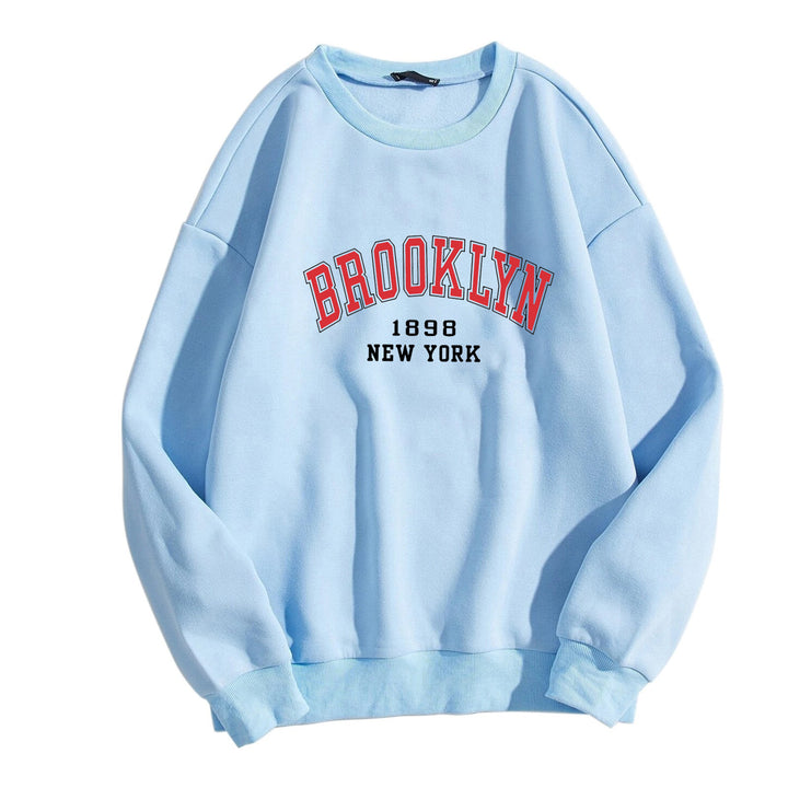 Dame avslappet oversized genser med Brooklyn-print Skjora