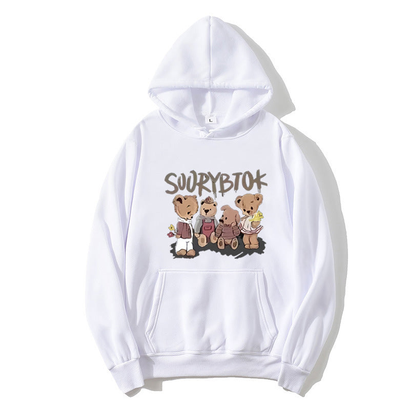Damen Kapuzenpullover mit verspieltem Bärenmotiv Skjora