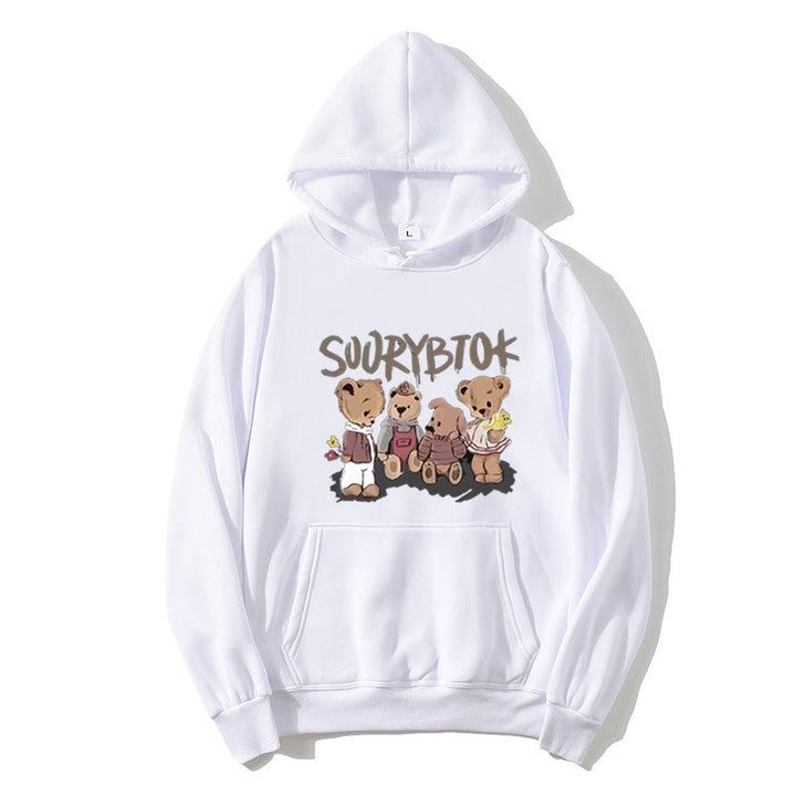 Damen Kapuzenpullover mit verspieltem Bärenmotiv Skjora