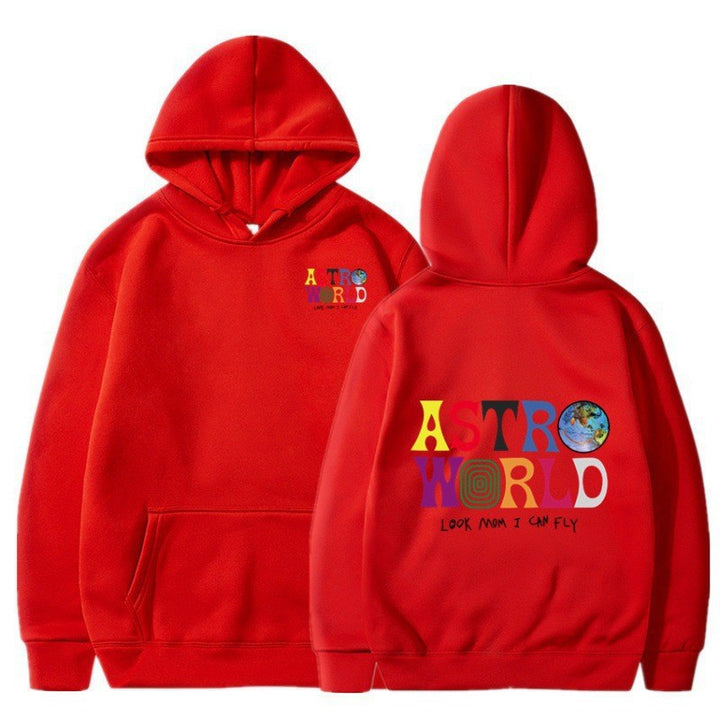 Damegens hoodie med lekent grafisk design og myk innside Skjora