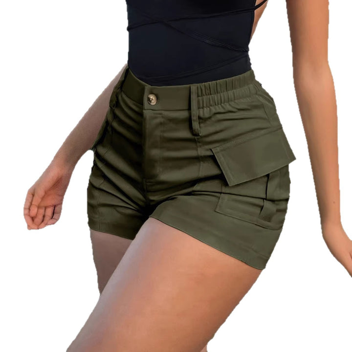 Dame Cargo-shorts med høy midje og praktiske lommer Skjora